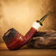 Gradient-Carved Bulldog Tobacco Pipe