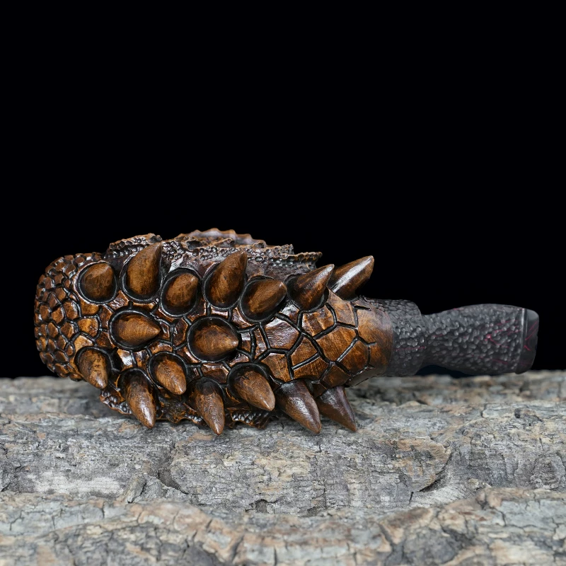 Hand-Carved Dragon-Head Smoking Pipe