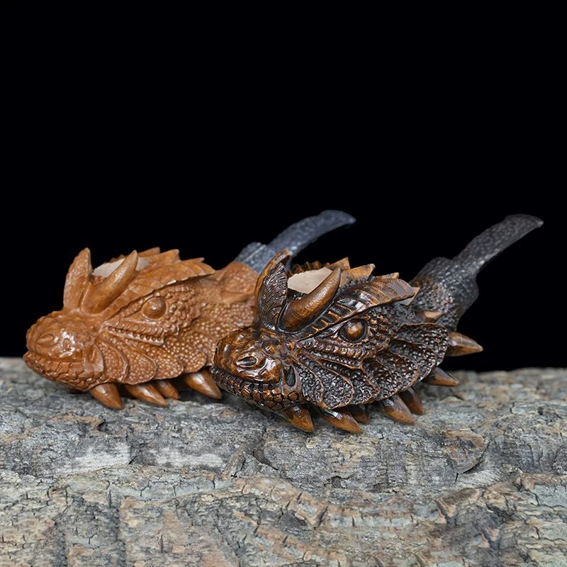Hand-Carved Dragon-Head Smoking Pipe