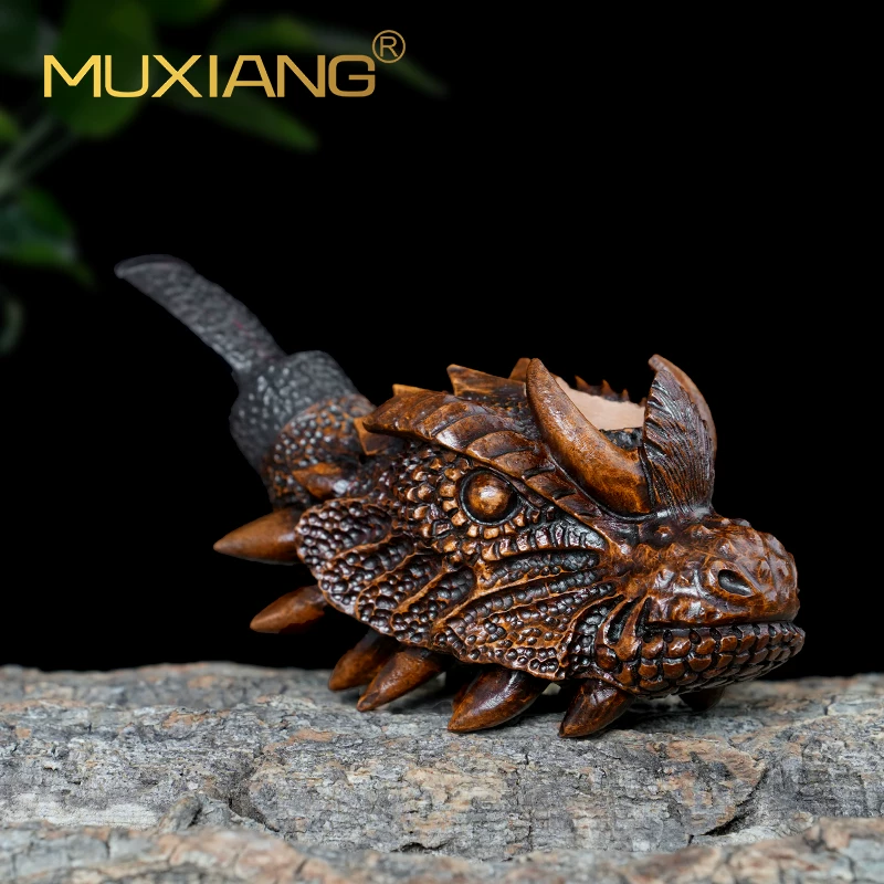 Hand-Carved Dragon-Head Smoking Pipe