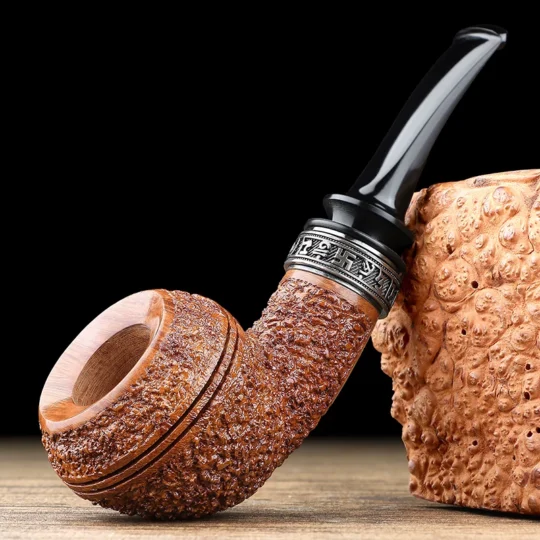 Hand-Carved Briar Bulldog Pipe