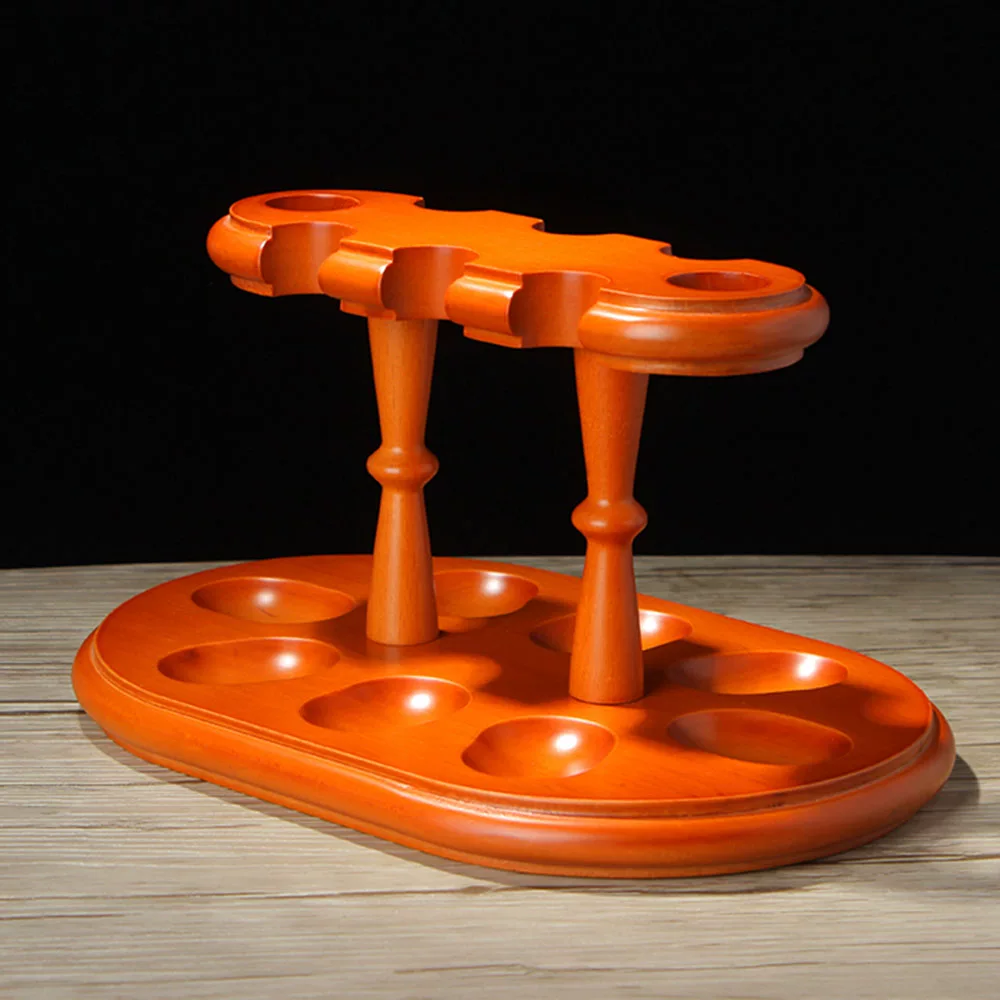 Solid wood pipe stand with glass jar