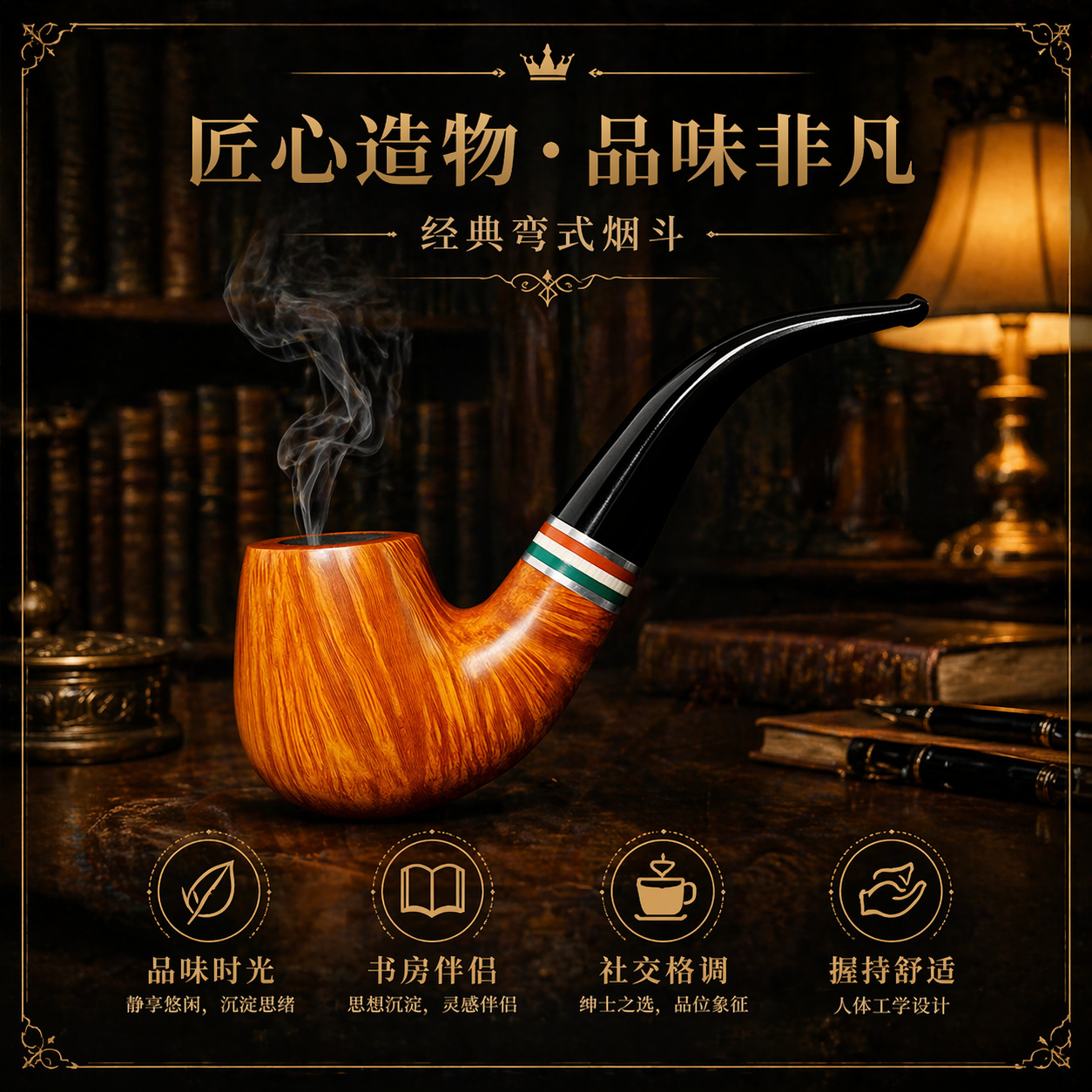 Handmade Sherlock-Style Bent Pipe - Image 2