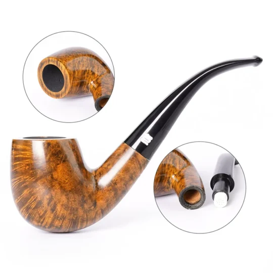 Artisan wood wizard smoking pipe