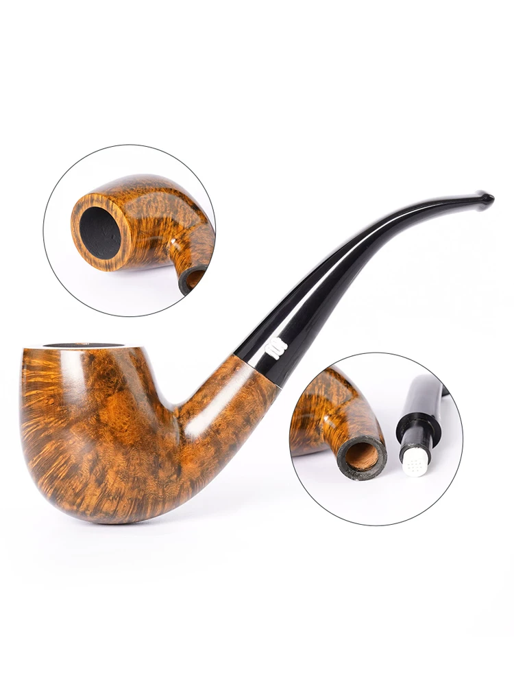 Artisan wood wizard smoking pipe