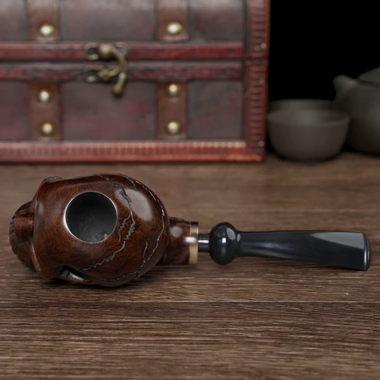 Hand-Carved Skull Pipe - Image 9